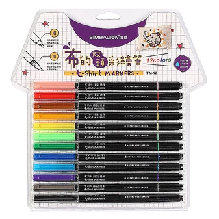 SIMBALION 雄獅 雙頭彩繪筆 布料 TM-12, 12色, 1組