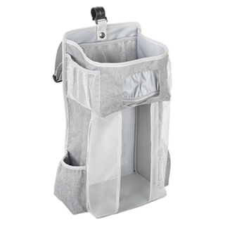JOYMULTI 多功能嬰兒床邊收納掛袋, 23 x 44.6cm, 灰色, 1個