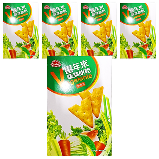 喜年來 蔬菜餅乾, 獨特V字餅型, 富含蔬菜營養, 80g, 5盒
