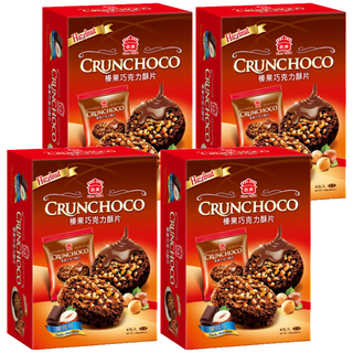 義美 榛果巧克力酥片 奶素 黑可可, 140g, 4盒