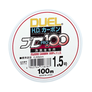 DUEL H.D. CARBON PRO100S 碳纖線 子線 前導線 1.5號 100m, H1114, 1個