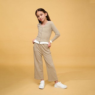 pinkb 女童層次感鈕扣套裝