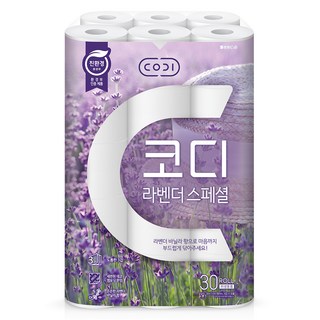 코디 라벤더 스페셜 3겹 롤화장지, 30m, 30롤, 1개