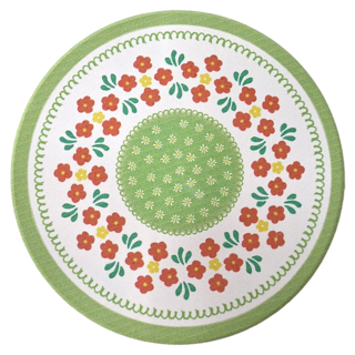 Caldo 卡朵生活 鄉村碎花珪藻土墊, 綠圈, 1個