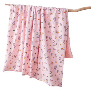 Annette 嬰兒兒童精梳棉法蘭絨水晶絨安撫毯 彩虹飛馬 四季適用 親膚透氣, 120 x 150cm