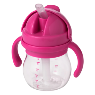 OXO tot 寶寶握吸管杯 特殊防漏閥設計 可拆卸舒適握把 另有售替換吸管, 莓果粉, 150ml, 1個