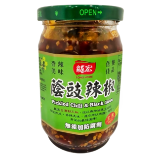 龍宏 蔭豉辣椒 台灣產朝天椒 無添加防腐劑 全素, 380g, 1罐