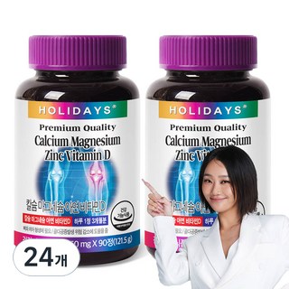 홀리데이즈 칼슘마그네슘아연비타민D, 90정, 24개
