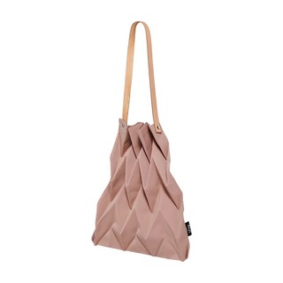 PAVI studio 褶皺肩背包, 深裸色, 42 x 40cm + 背帶32cm, 深祼色