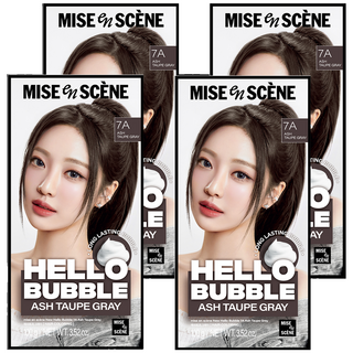 mise en scene 魅尚萱 Hello Bubble泡沫染髮劑, 7A霧灰棕, 4盒