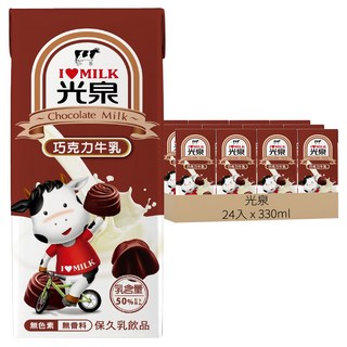 光泉 巧克力牛乳, 330ml, 24入