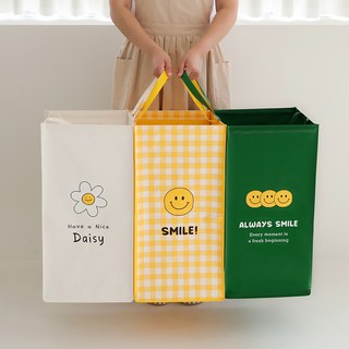 네이쳐리빙 쁘띠스마일 반전매력 재활용 분리수거함 3종 세트, 혼합색상