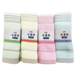 ONE&ONE 慶峯棉業 台製 石墨烯快乾毛巾 33 x 70cm, 顏色隨機, 4條