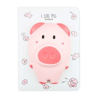 ii GEN 一正 SKB 文明 抒壓筆記本 小粉豬 PU回彈材質 捏捏 道林紙內頁, 1本