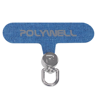 POLYWELL 寶利威爾 手機掛繩夾片 360度扣環 PW15-T65-0819, 銀扣 + 牛仔藍色, 1個