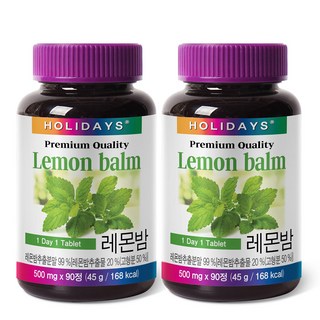 홀리데이즈 프리미엄 레몬밤 타블렛, 90정, 2개
