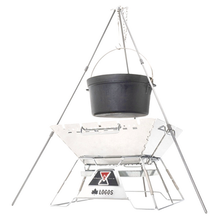 LOGOS 寬迷你三腳架 輕巧便攜 鋁、不鏽鋼材質 耐重20kg 附儲物袋, 銀色, 1個