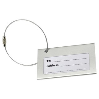 德國 REFLECTS 鋁製行李掛牌 鋁鐵紙材質, 銀色, 掛牌主體(7 x 4.5 x 0.5cm) + 圈環直徑6cm