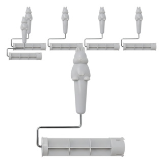 ECHO 金屬兔子黏巴達滾輪 顏色隨機, 6個, 22 x 17cm
