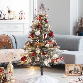 聖誕樹燈泡裝飾全套組, 雪佛蘭柏木+迷迭香，1.3米