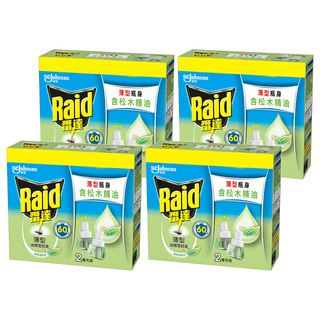 雷達超智慧薄型液體電蚊香補充瓶 含Etoc配方 有效驅蚊 無刺鼻氣味, 82ml, 4盒