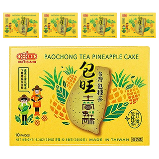 惠香 臺灣造型包種茶包旺土鳳梨酥禮盒 10顆, 伴手禮最佳選擇, 名間包種茶與關廟鳳梨, 獨立包裝, 350g, 5盒