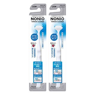 LION 獅王 NONIO 終結口氣舌苔清潔棒 高密極細軟毛 特殊橡膠刮頭 徹底帶走污垢, 18g, 2支