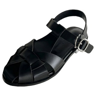 Piche 女款麻花編織漁夫涼鞋 Fi3222 1.5cm, 235, 黑色