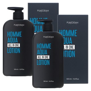 PUREDERM 男性用HOMME水潤多效合一乳液, 500ml, 2個
