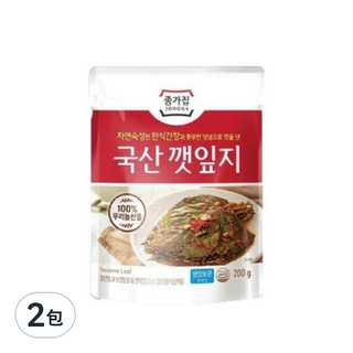JONGGA 宗家府 芝麻葉, 韓國醬油自然發酵熟成, 配烤肉必吃小菜, 200g, 2包