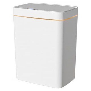 輕奢智能垃圾桶 電池款 寬口徑 大容量 靈敏感應 靜音開合 IPX5防水, 輕奢白, 26 x 18.5 x 30.5cm