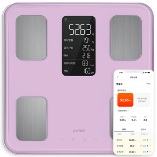 앳플리 스마트 더블스마트인 체성분 체중계, TX, 라일락, 1개