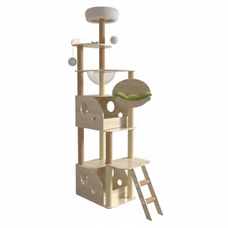 AOYI 奧藝 摩天大樓貓跳台 200 x 40 x 55cm 17kg, 原木色, 1個
