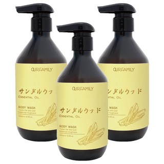 OUR FAMILY 一家人 益生菌療癒平衡沐浴 檀香精油 滋養乾燥肌膚, 500ml, 3瓶