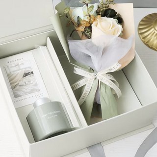 Mini嚴選 香皂花束擴香禮盒 綠色, 1組