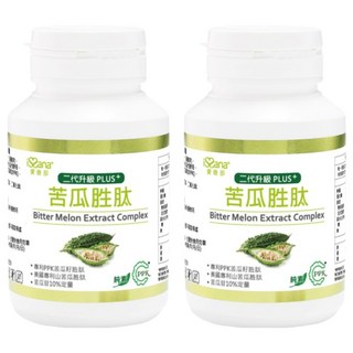 iSSana 愛善那 苦瓜胜肽純素膠囊 60顆 二代加量升級版, 36g, 2罐