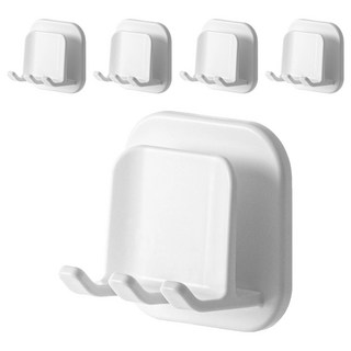 小麥購物 壁掛牙刷架 19g, 白色, 5個