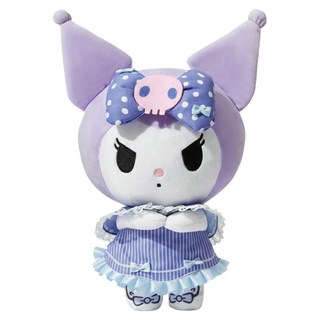 WOONUE 正版授權 酷洛米Kuromi 精緻刺繡蕾絲絨毛玩偶 100g, 30cm, B款紫色酷洛米點點蝴蝶結, 1個