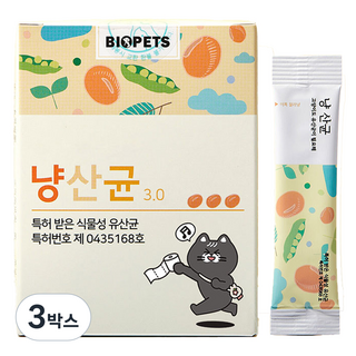 바이오펫츠 고양이 영양제, 30회분, 장건강/유산균, 3박스