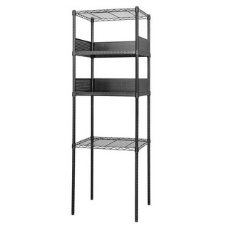 dayneeds 日需百備 烤漆四層架沖孔波浪組合 含圍籬, 4層, 黑色