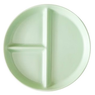 Homely Zakka 北歐啞光釉陶瓷分隔餐盤, 20 x 2.5cm, 奶油綠, 1個