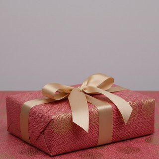 헬로우닝닝 종이 롤포장지 쌍복도 53cm x 10m, 적색, 1개