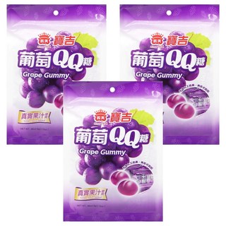義美 寶吉果汁QQ糖 葡萄, 88g, 3袋