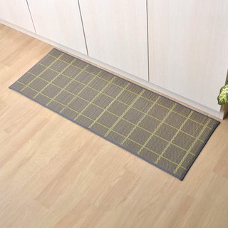九州IKEHIKO 藺草榻榻米廚房地墊 S041011027, 方格灰, 1個