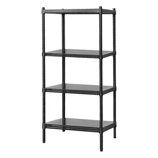 dayneeds 日需百備 極致美學 烤漆四層架 沖孔鐵架 收納層架 展示架 層架 鐵架, 黑色, 4層