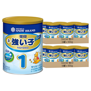 SNOW 雪印 金強子1號 PLUS嬰兒配方食品 奶粉 0~12月, 900g, 12罐
