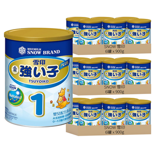 SNOW 雪印 金強子1號 PLUS嬰兒配方食品 奶粉 0~12月, 900g, 18罐