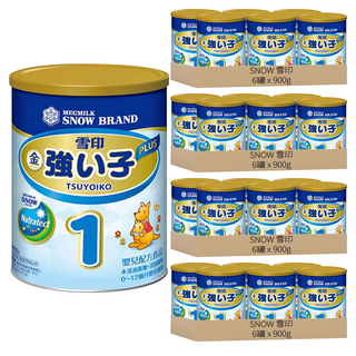 SNOW 雪印 金強子1號 PLUS嬰兒配方食品 奶粉 0~12月, 900g, 24罐