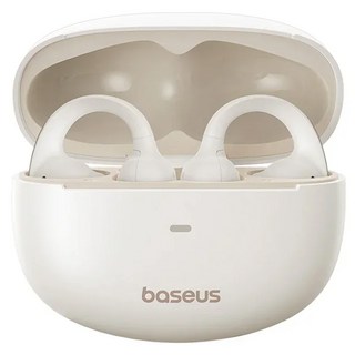 Baseus 倍思 Bowie系列 OL 開放式真無線藍牙耳機 含簡易充電 + 傳輸線 USB-Type-C 0.3m, MC1, 星光白
