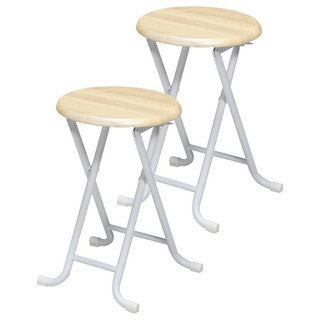 古木調復古風格折合椅凳 3kg, 淺木紋, 2個